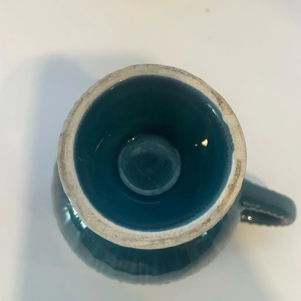 Vintage Royal Sealy Japan Mid Century Modern 1970s Blue/Teal Rare Tea Cup Mug‎